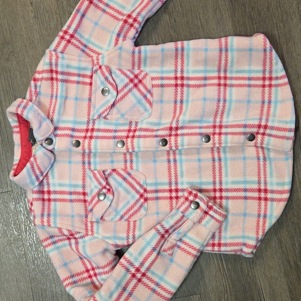 Eddie Bauer • Pink Plaid Sherpa Lined Shacket